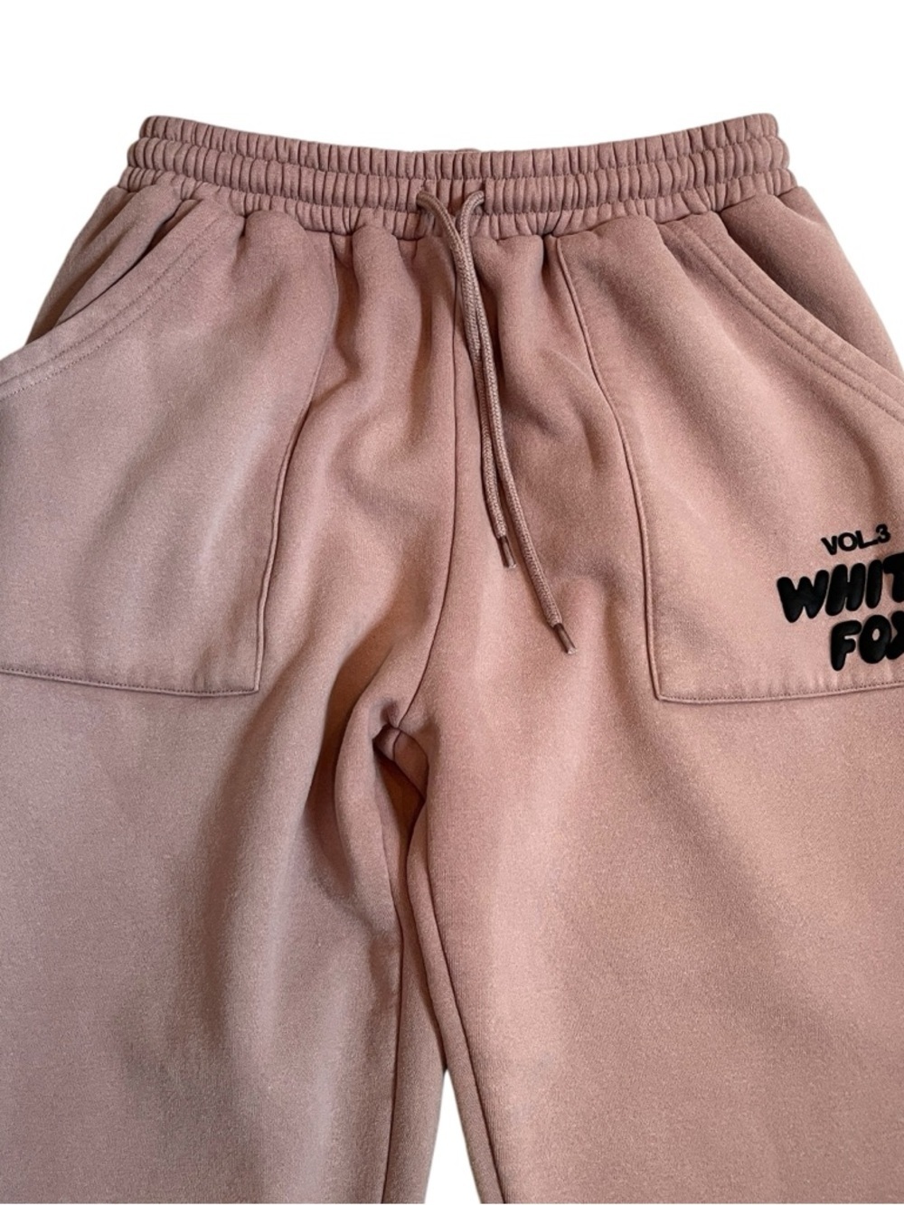 White Fox Offstage Sweatpants S Mauve Rosy Tan Oversized Cozy Lounge Athleisure - Picture 4 of 9